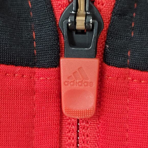 ADIDAS Trefoil Track Jacket Large 22x27 Red Black Trim - Picture 11 of 16